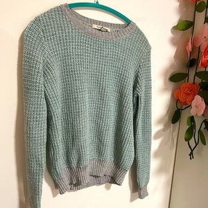Blue and Grey Knit Sweater